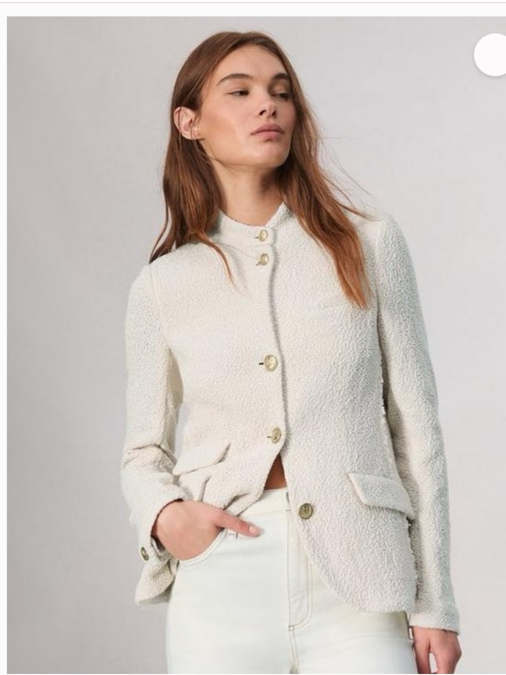 Rag & Bone NWT slade textured tweed knit blazer in ecru old money downtown chic